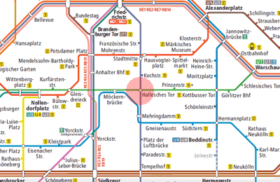 Hallesches Tor station map