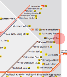 Hegermuhle station map