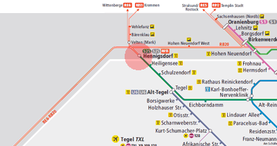 Hennigsdorf station map