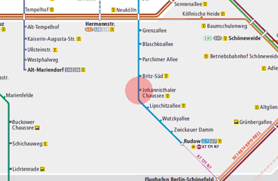 Johannisthaller Chaussee station map