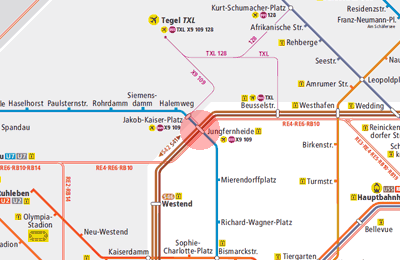 Jungfernheide station map
