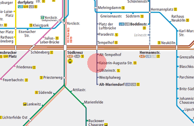 Kaiserin-Augusta-Strasse station map