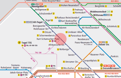 Kurt-Schumacher-Platz station map