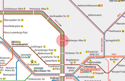 Landsberger Allee station map