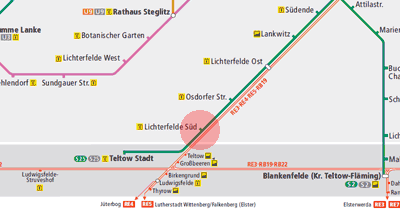 Lichterfelde Sud station map
