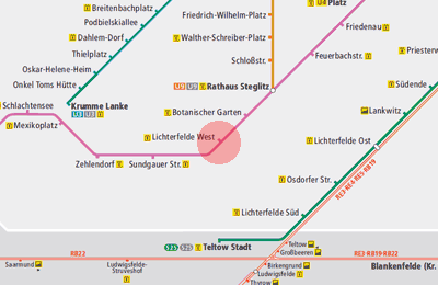 Lichterfelde West station map