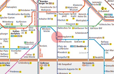 Mehringdamm station map