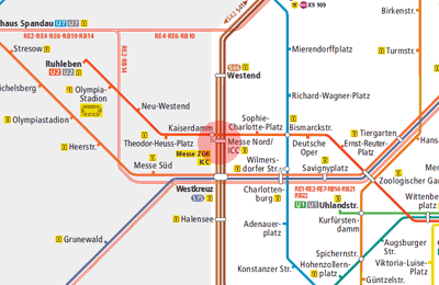 Messe Nord / ICC station map