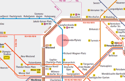 Mierendorffplatz station map
