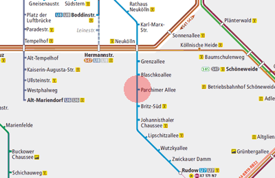 Parchimer Allee station map