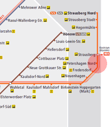 Petershagen Nord station map