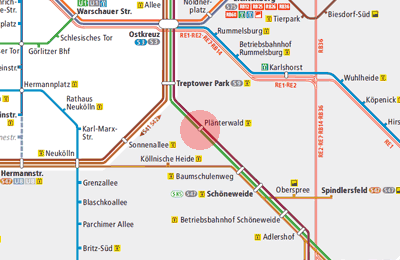 Planterwald station map