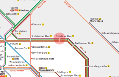Prenzlauer Allee station map