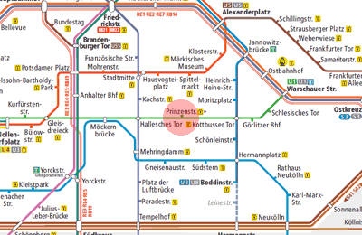Prinzenstrasse station map
