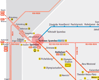 Rathaus Spandau station map