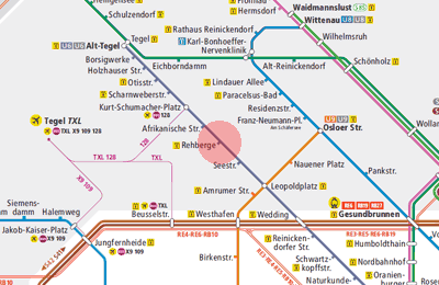 Rehberge station map
