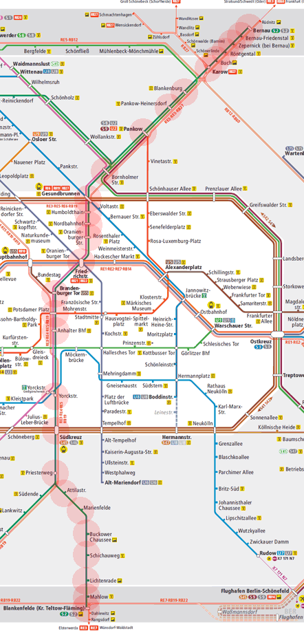 Berlin S-Bahn U-Bahn S2 map