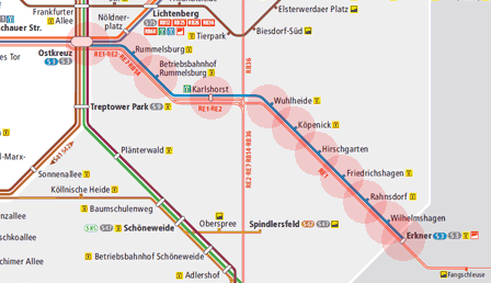 Berlin S-Bahn U-Bahn S3 map