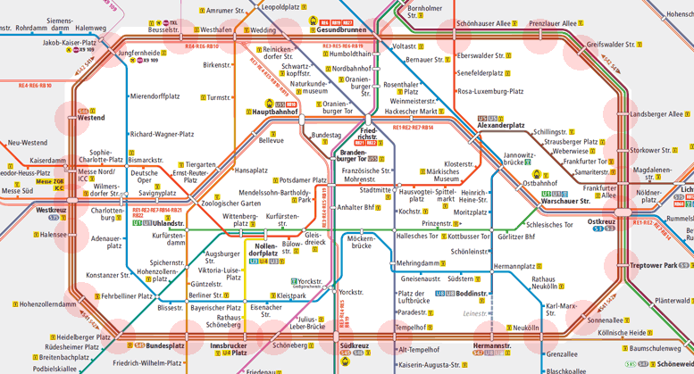 Berlin S-Bahn U-Bahn S41 S42 map