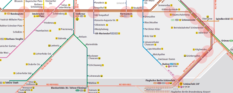 Berlin S-Bahn U-Bahn S45 map