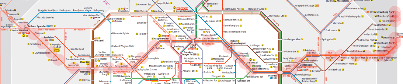 Berlin S-Bahn U-Bahn S5 map