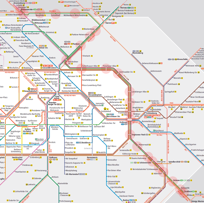 Berlin S-Bahn U-Bahn S8 map