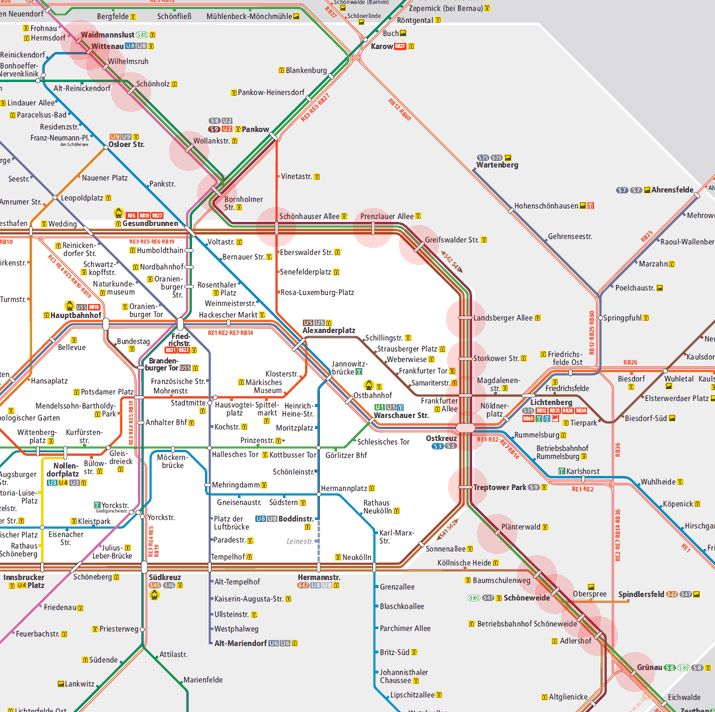 Berlin S-Bahn U-Bahn S85 map