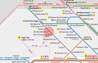 Schamweberstrasse station map