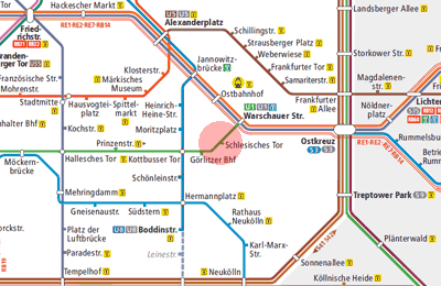 Schlesisches Tor station map