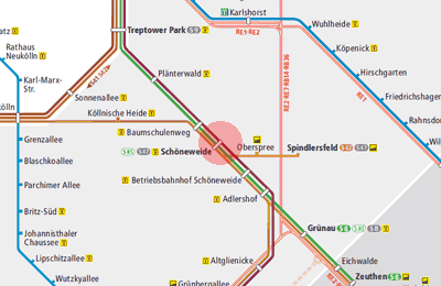 Schoneweide station map