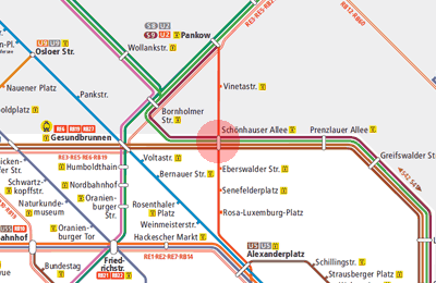 Schonhauser Allee station map