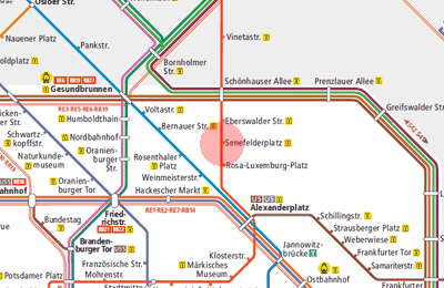 Senefelderplatz station map
