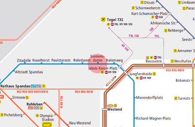 Siemensdamm station map