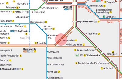 Sonnenallee station map