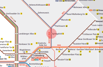 Springpfuhl station map
