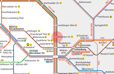 Storkower Strasse station map