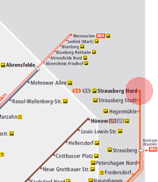 Strausberg Nord station map