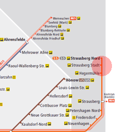 Strausberg Stadt station map