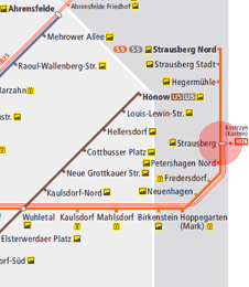 Strausberg station map