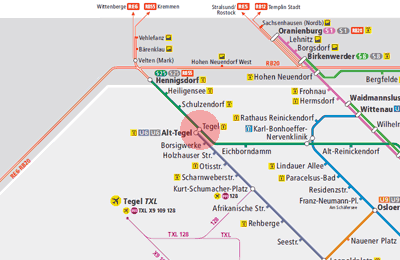 Tegel station map