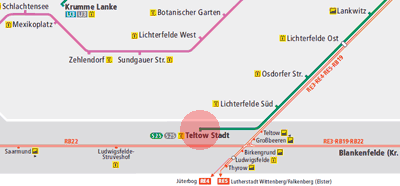 Teltow Stadt station map