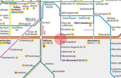 Tempelhof station map
