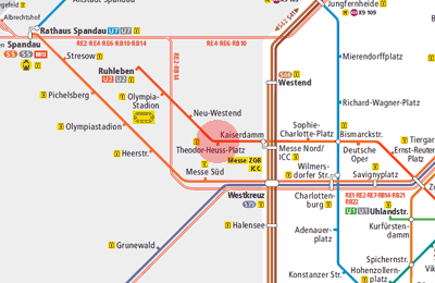 Theodor-Heuss-Platz station map