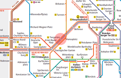 Tiergarten station map
