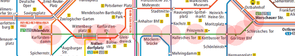 Berlin S-Bahn U-Bahn U1 map