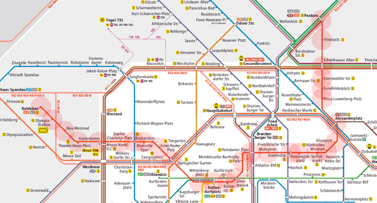 Berlin S-Bahn U-Bahn U2 map