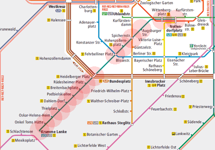 Berlin S-Bahn U-Bahn U3 map