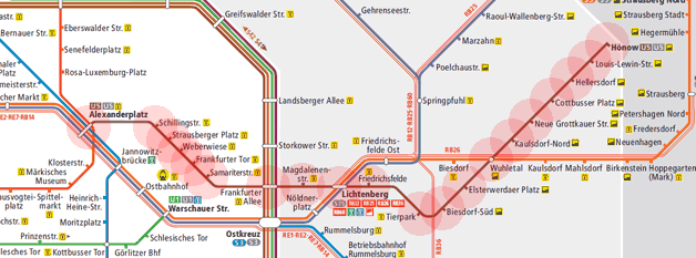 Berlin S-Bahn U-Bahn U5 map