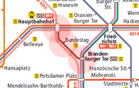 Berlin S-Bahn U-Bahn U55 map