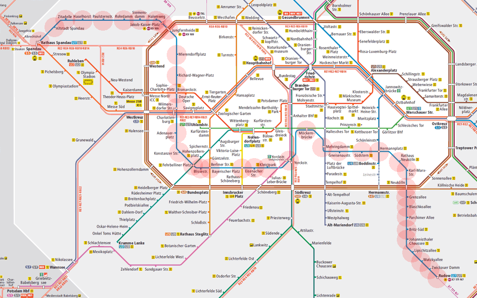 Berlin S-Bahn U-Bahn U7 map